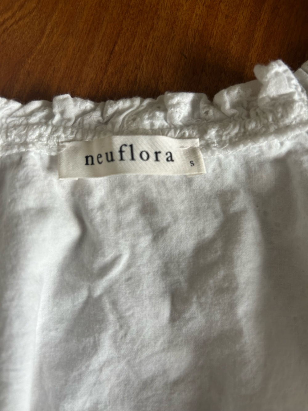 Neuflora White Eyelet Button-Front Peasant Blouse - Picture 3 of 4
